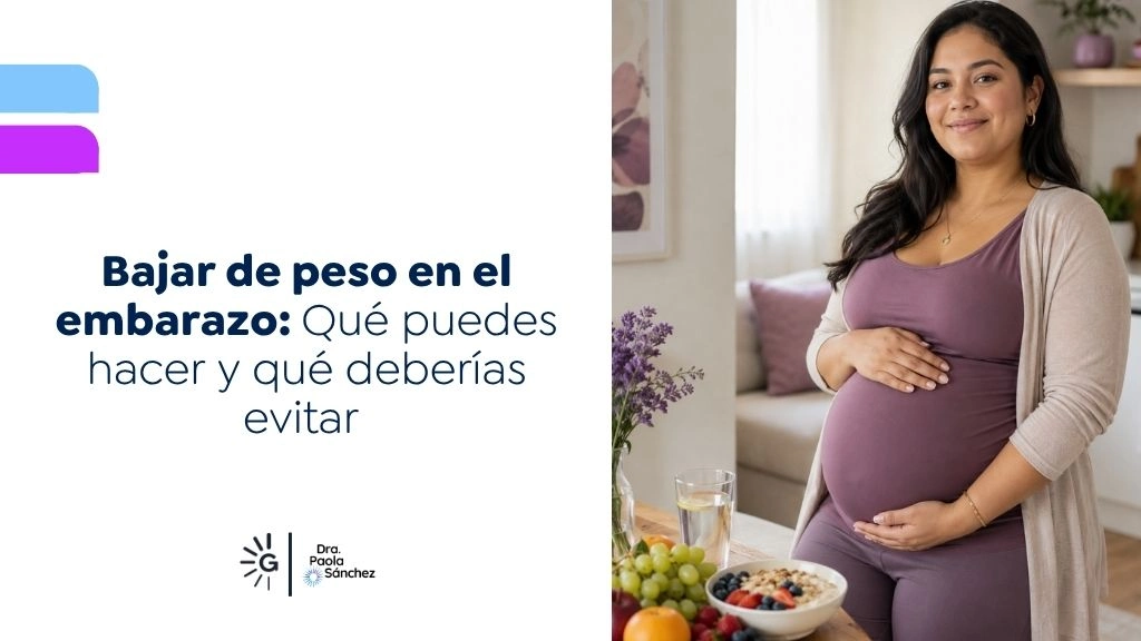 Bajar de peso en el embarazo: mujer embarazada disfrutando una alimentación saludable