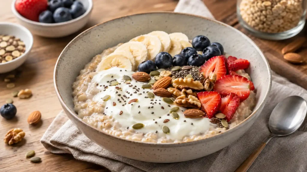Desayuno saludable colombiano - Puesto 2. Avena con proteína o yogur griego - Dra Paola Sanchez