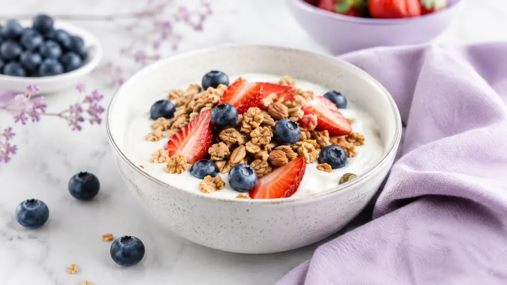 desayuno saludable colombiano - Puesto 7. Granola con leche o yogur dulce - Dra Paola Sanchez